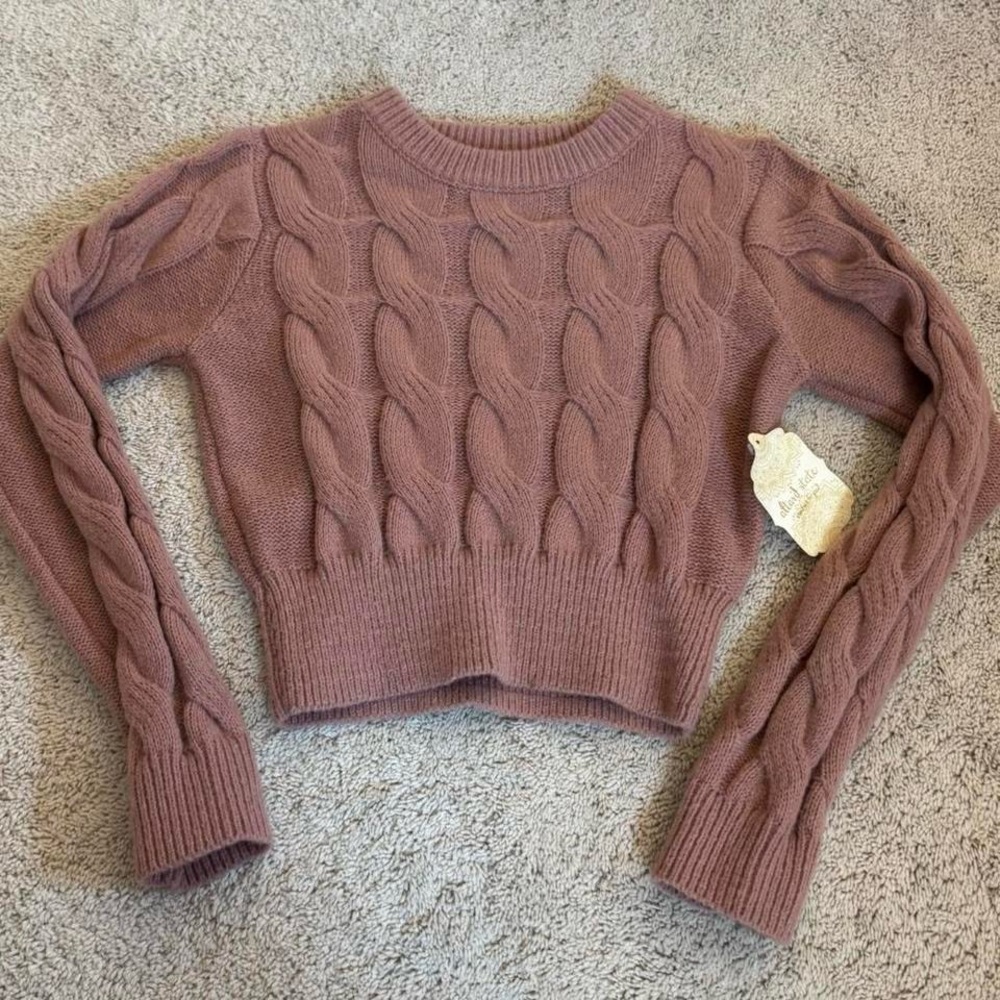 Altar'd State Mauve Cable Knit Sweater
